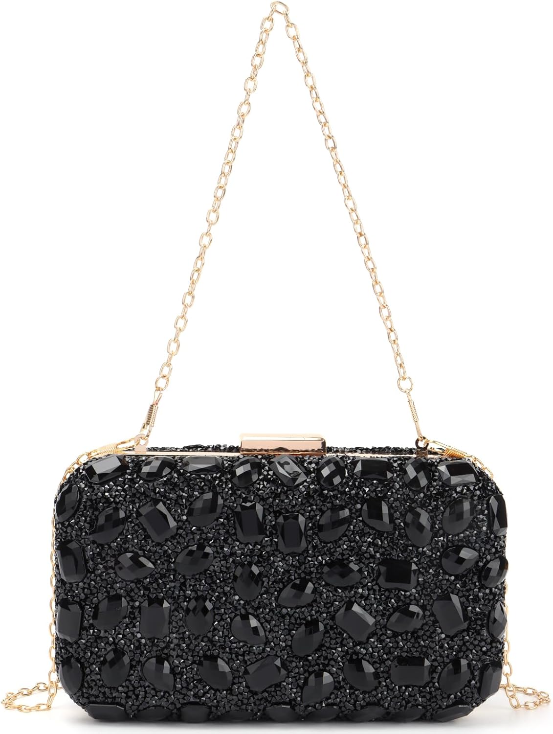 Fecialy Clutch Purses For Women Crystal Evening Bag Gemstone Handbag Formal Rhinestone Purse For Wedding Party