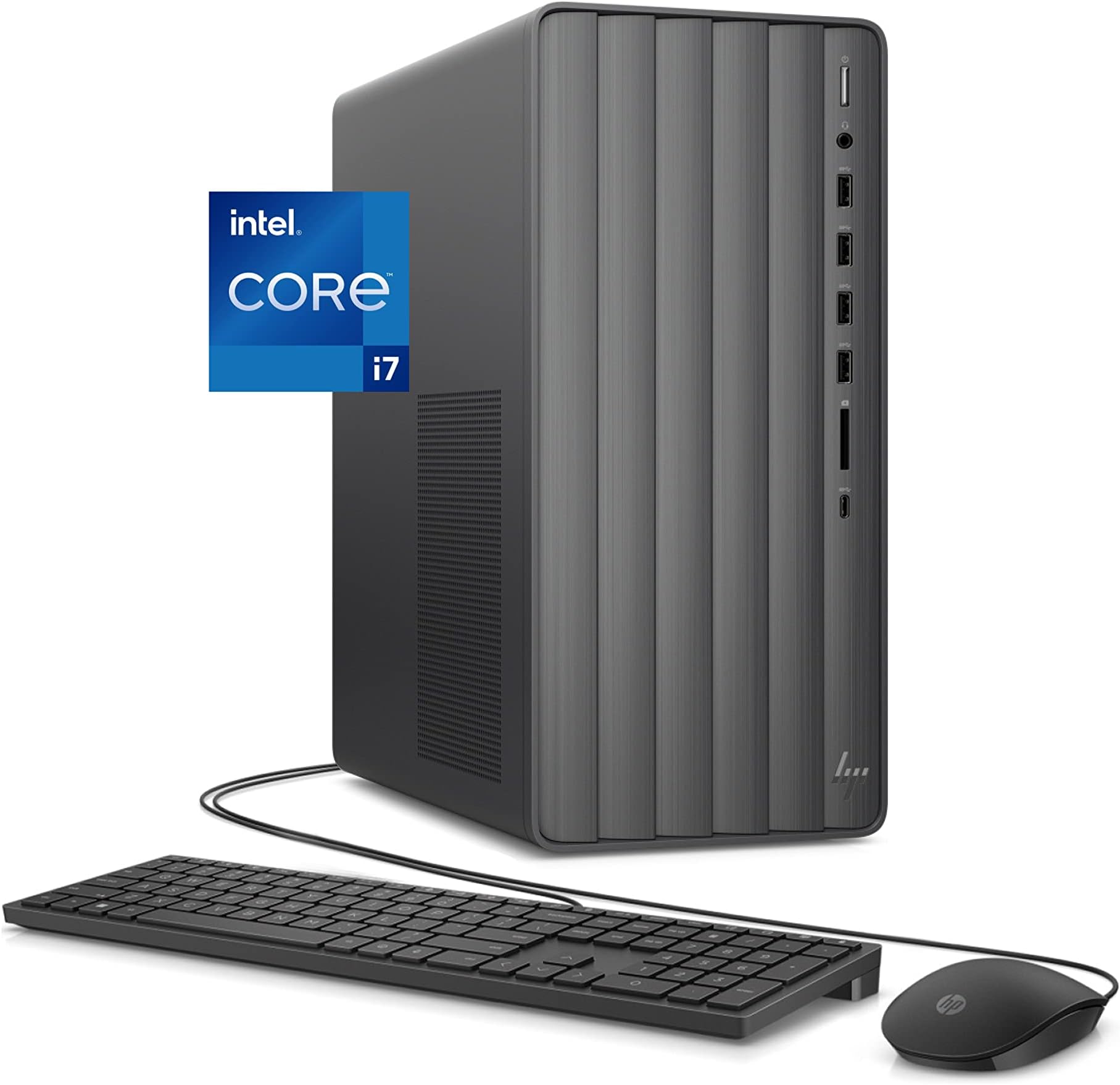Envy Desktop, 12th Gen Intel Core i7-12700, 16 GB RAM, 512 GB SSD & 1 TB SATA Hard Drive, Windows 11 Pro, Wi-Fi & Bluetooth, Wired Keyboard & Mouse, Pre-Built PC Tower (TE01-3022, 2022),black