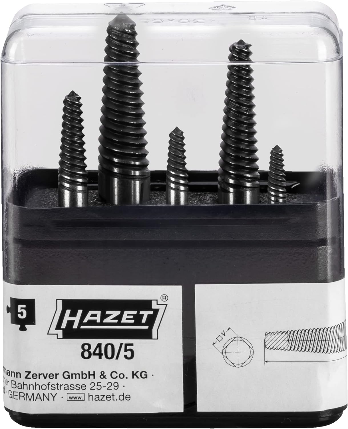 HAZET dopsleutelset 905 30-delige gereedschapsset, aandrijving: vierkant 12,5 mm (1/2 inch), externe zeskantaandrijving, mobiele gereedschapskoffer incl. ratel & bitset, Made in Germany