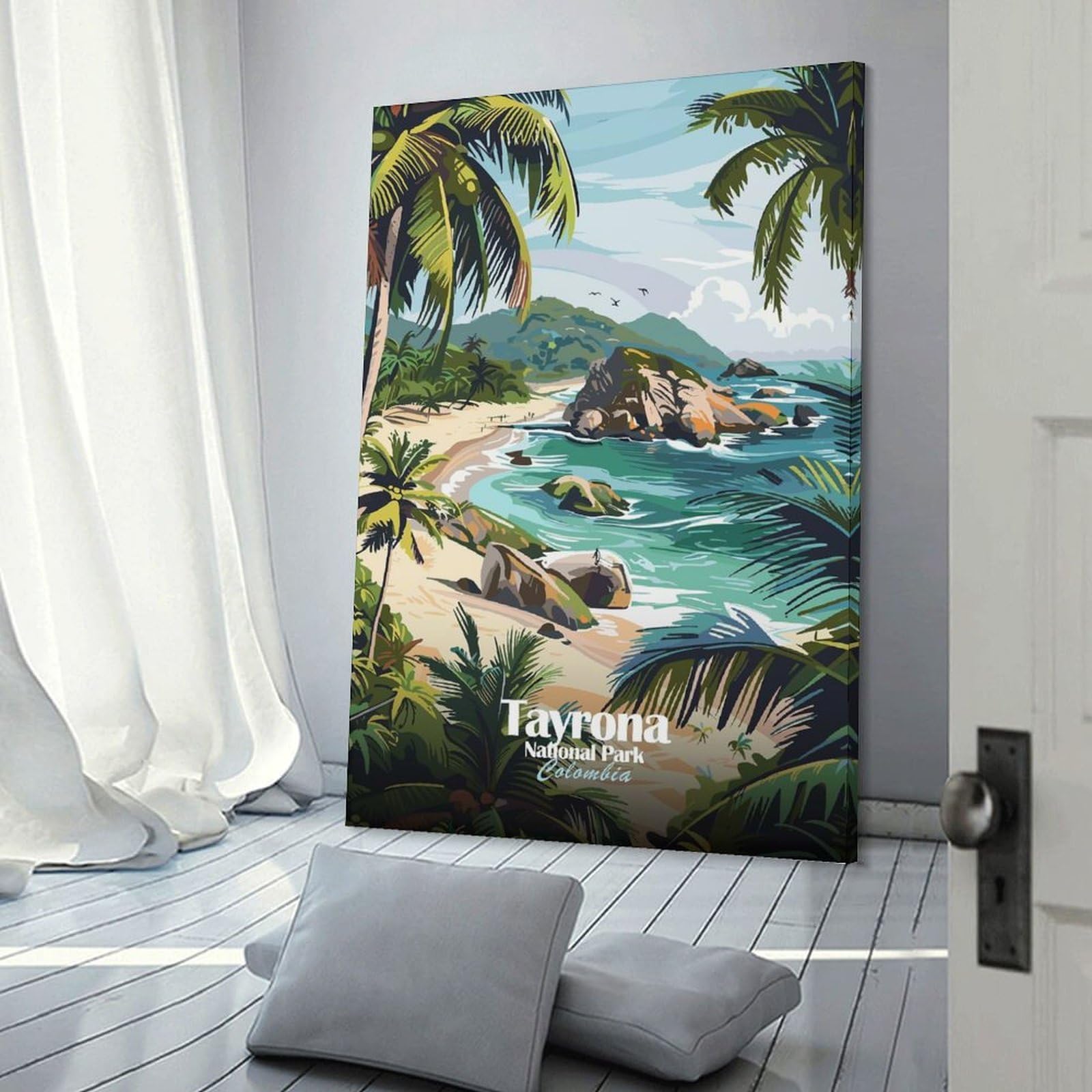 Junmoney Tayrona National Park, Colombia Canvas Wall Decor 16x24inch(40x60cm), for Home Lounge, Bedroom Or Reading Nook, A Home Accent with Warm Character