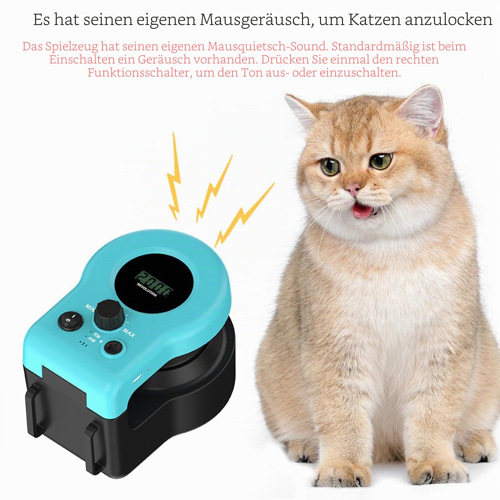 Catnamic，catnamic Toy，katzenspielzeug Fangen，automatisches Katzenspielzeug，Auto- Und Manuellen Modi,einstellbare Geschwindigkeit,USB Wiederaufladbarer-a