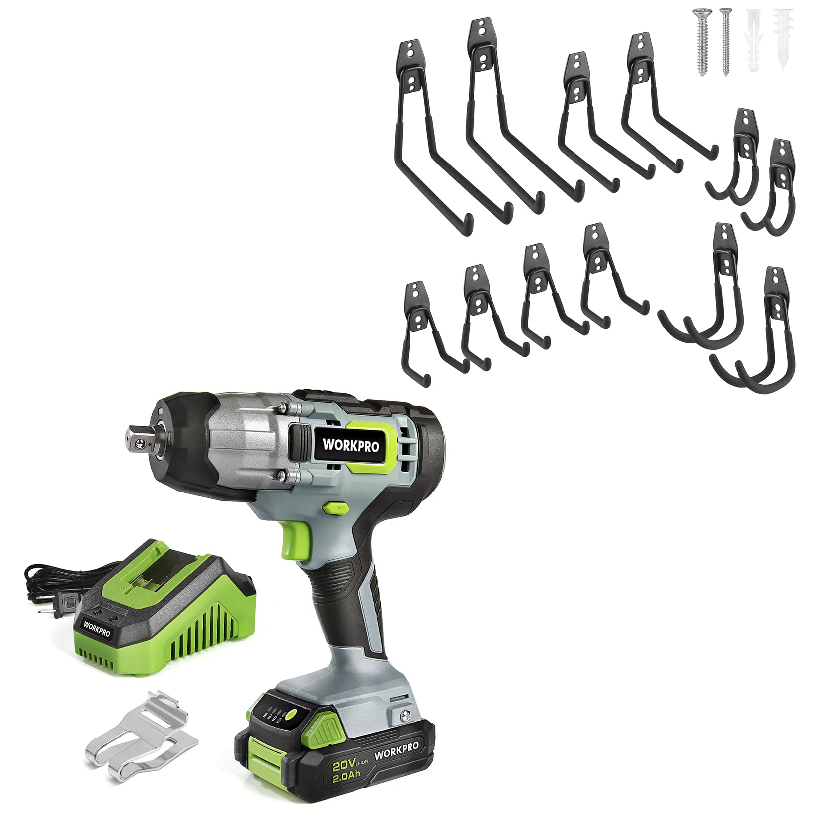 WORKPRO 20V Cordless Impact Wrench 1/2inch 320 Ft Pounds Max Torque