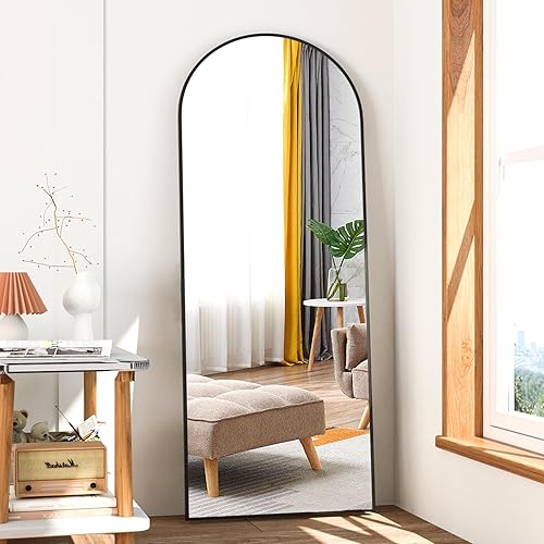 NEUWEABY Full Length Mirror 58"x18" Arch Floor Mirror with Stand Arched Mirror Full Body Mirror Black Standing Hanging or Leaning Against Wall for Bedroom Entry, Bedroom, Living Room - 58L x 18W inches - Black