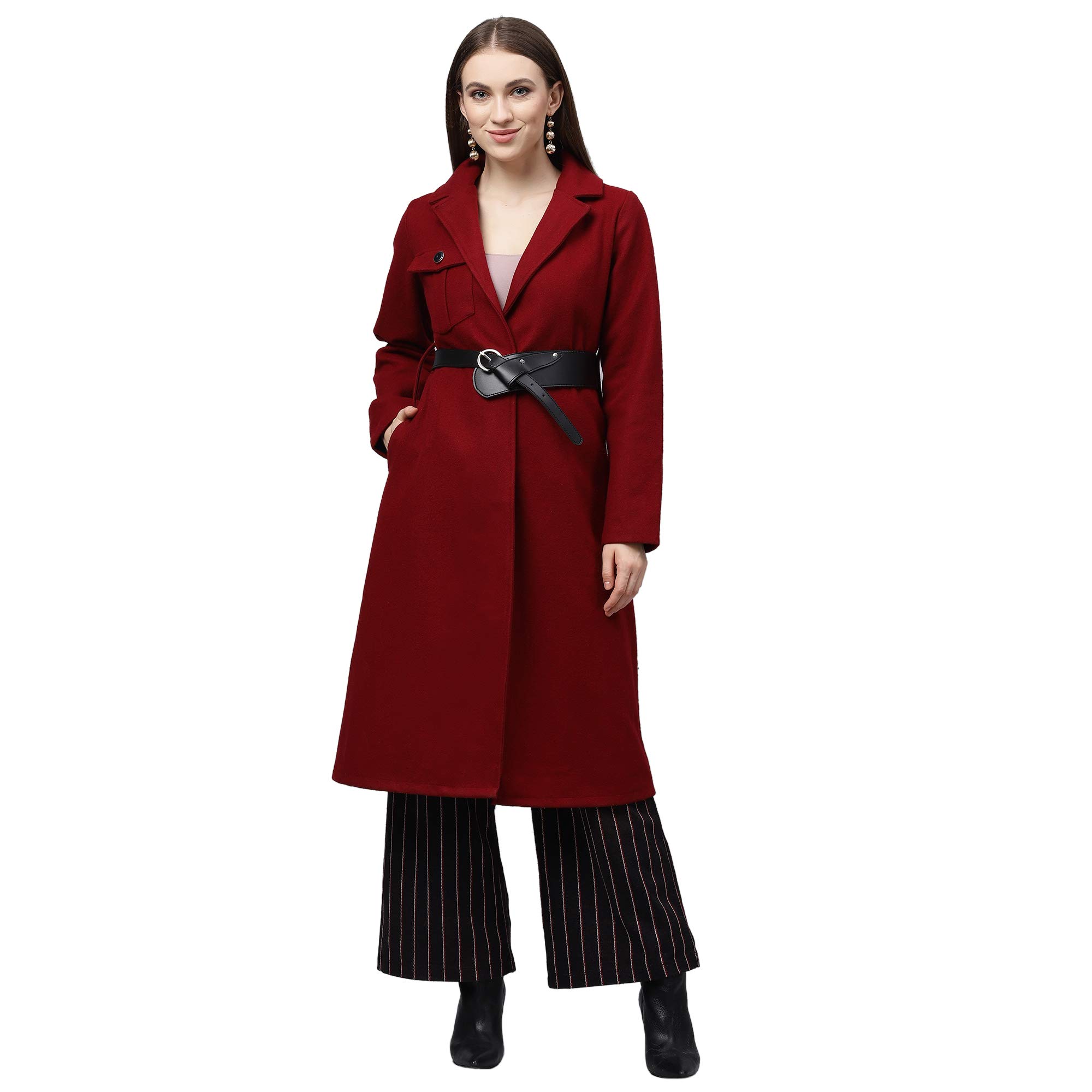 athena lifestyle Women and Girls Wool Solid Long Sleeve Casual Coat-picture-36