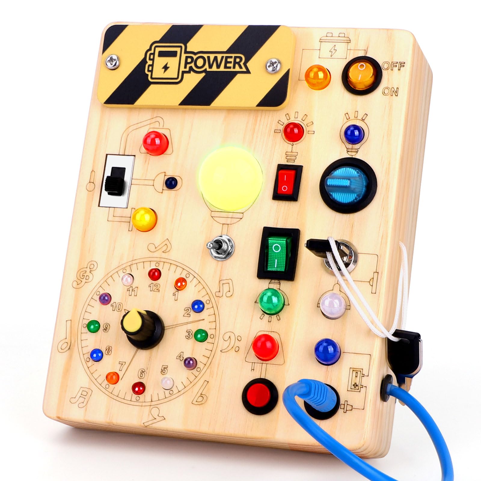 Sponsored Ad - Grarain Busy Board for Toddlers - Montessori Educational Toy for 1-3 Year Old Boys & Girls | Travel-Friendly Sensory Learning Activity | Ideal for Kids with Autism(Clocks Busy Board)