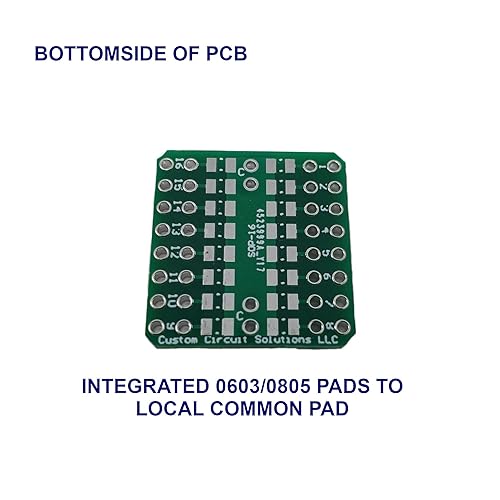 Miniatura 3 de Custom Circuit Solutions Módulo de PCB SMD a DIP Breakout, 16 pines, SOP (paso de 0.026 in) a cabezal adaptador DIP con resistor SMT integrado yo