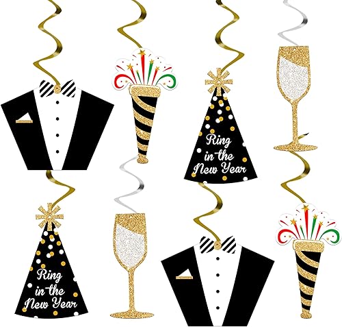 Miniatura 10 de KatchOn, Remolinos colgantes de Feliz Año Nuevo 2026 – Paquete de 18, NO DIY | Suministros para fiesta de Año Nuevo 2026 | Decoraciones de Año Nuevo