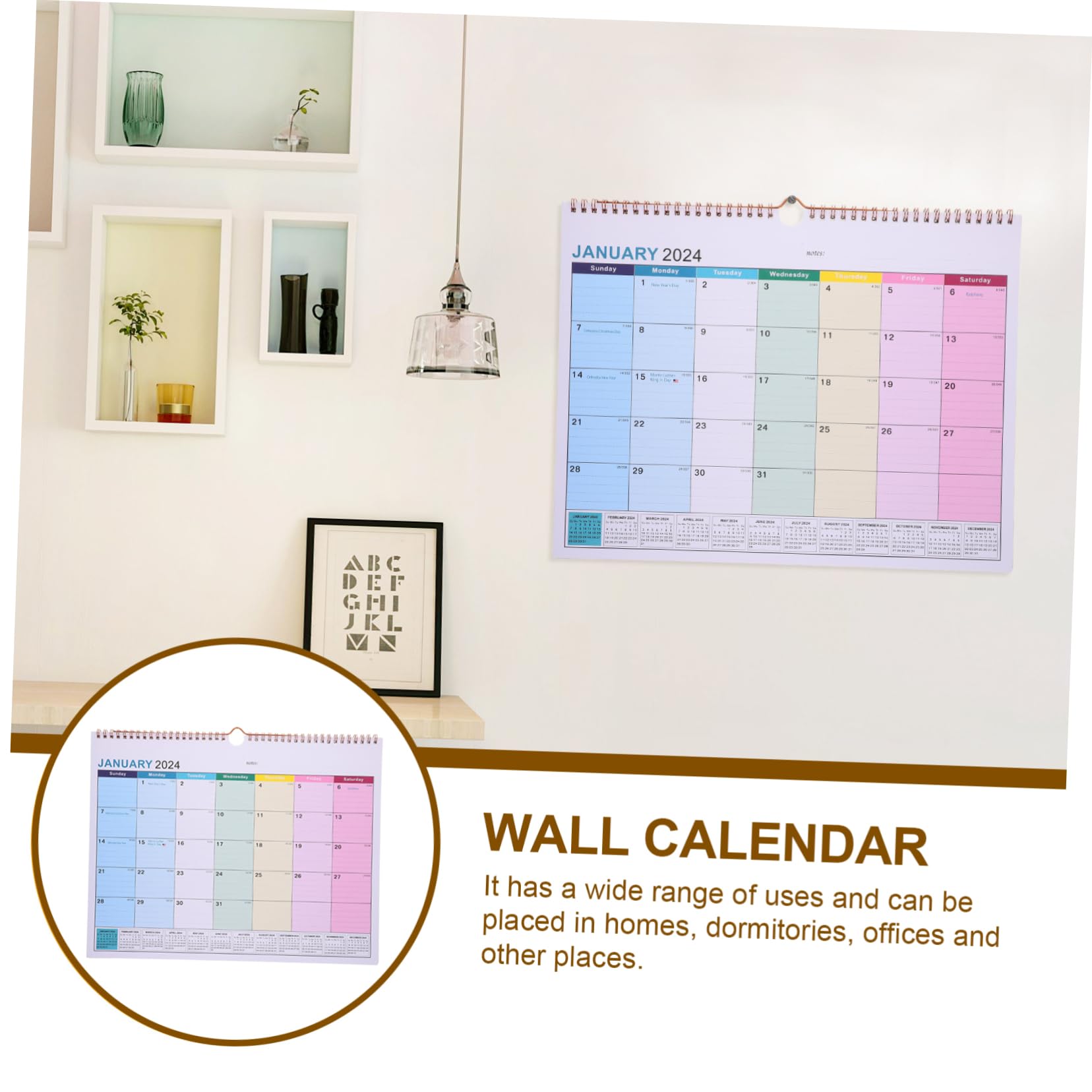 Lurrose 3stücke Monatlicher Wandkalender Englischer Tageskalender Für Schule Büro Und Zuhause Praktischer Terminplaner Stilvolles Design Für Organisation Und Planung