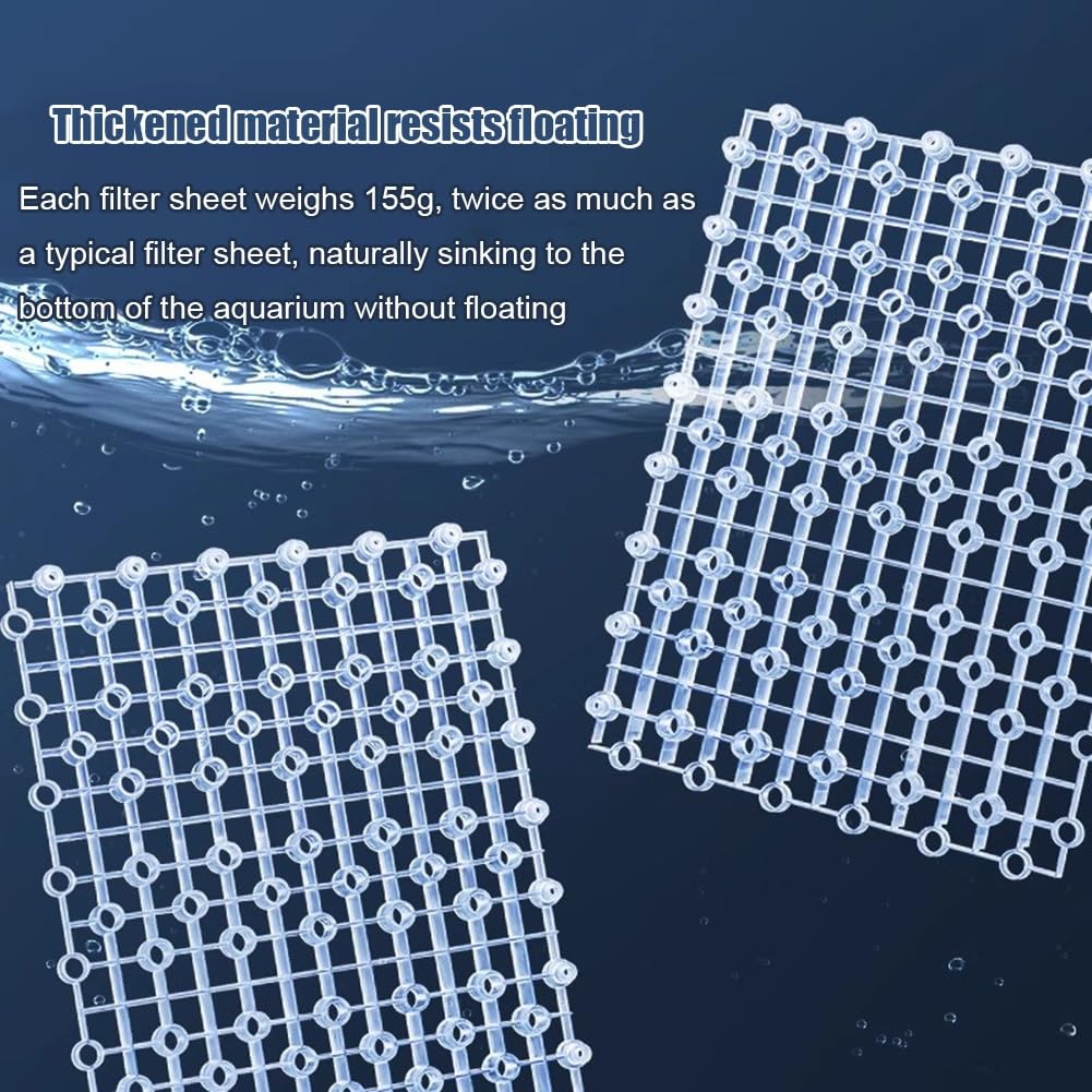 Filtro divisor de fondo para acuario con soporte, sustrato para acuario, rejilla de plástico transparente para separación de peceras, filtración de fondo y paisajismo acuático.(Clear-30PCS)