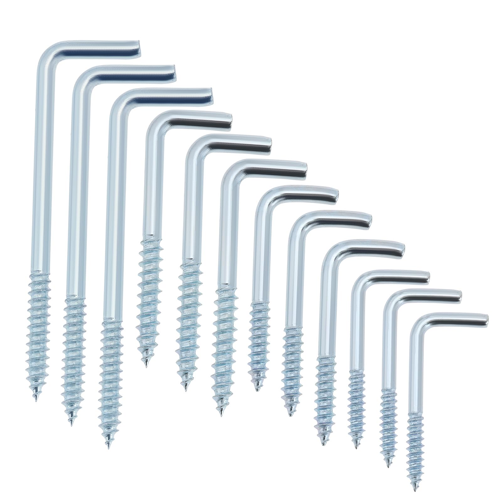 The Lord of the Tools 100pcs Blue White Zinc Plated L-Shaped Self Tapping Screw Right Angle Hook M2.8x35mm M3.4x40mm M3.8x50mm M3.7x70mm Suitable for Industrial Equipment