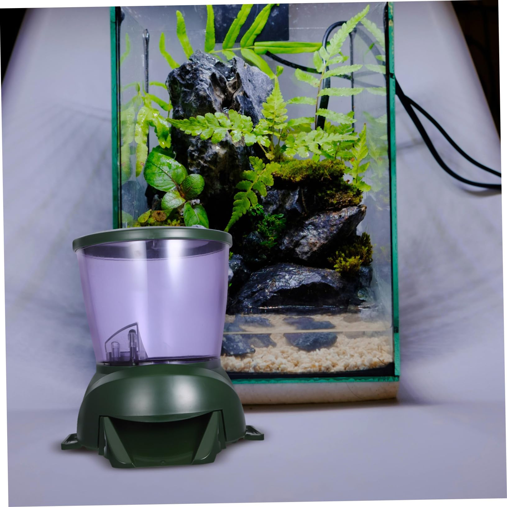 minkissy Alimentador Automático de Peces Pantalla LCD, Dosificador de Comida para Acuarios y Estanques Pequeños