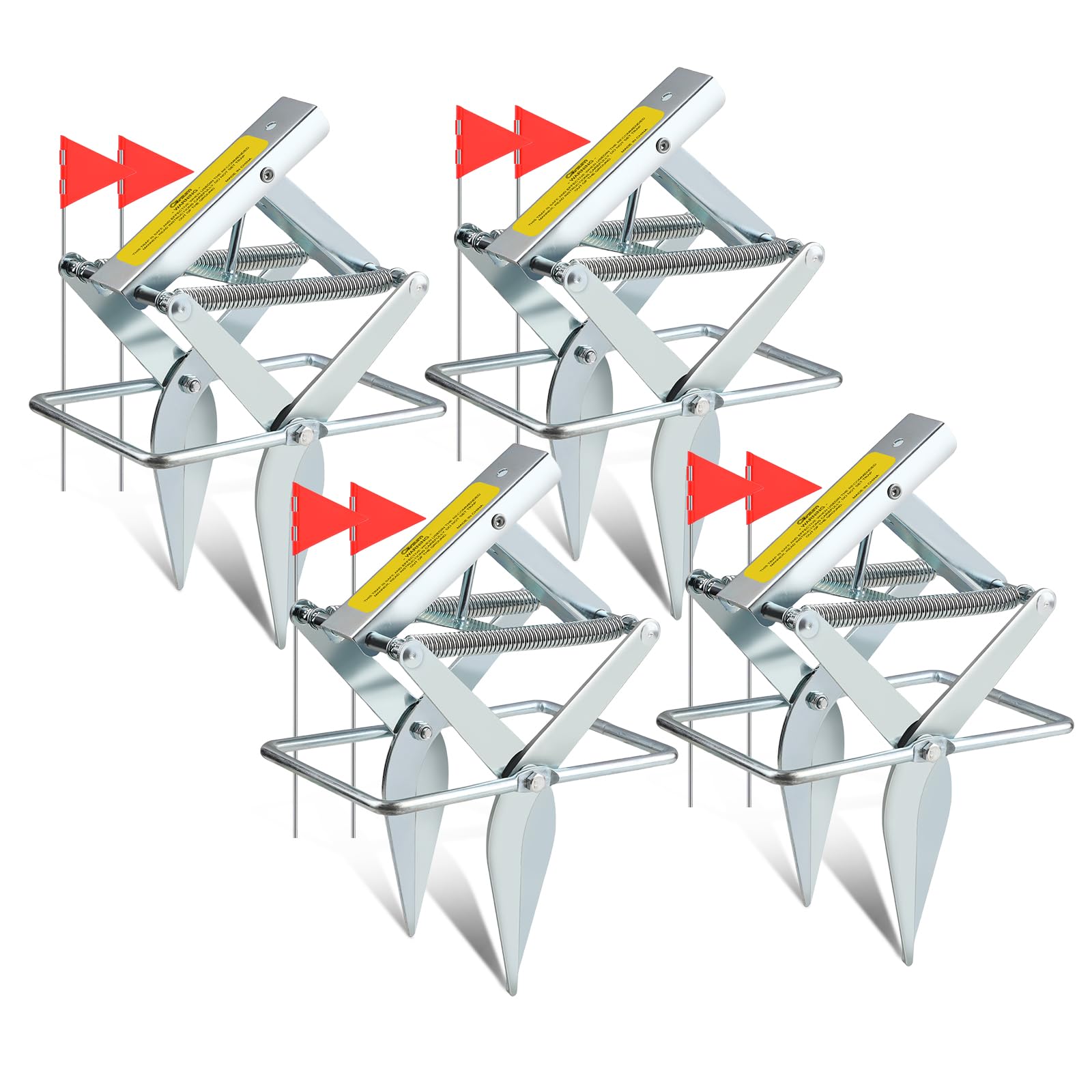 Garsum Plunger Mole Trap Gopher Trap Reusable Quick and Clean Kill (4 Mole Traps)