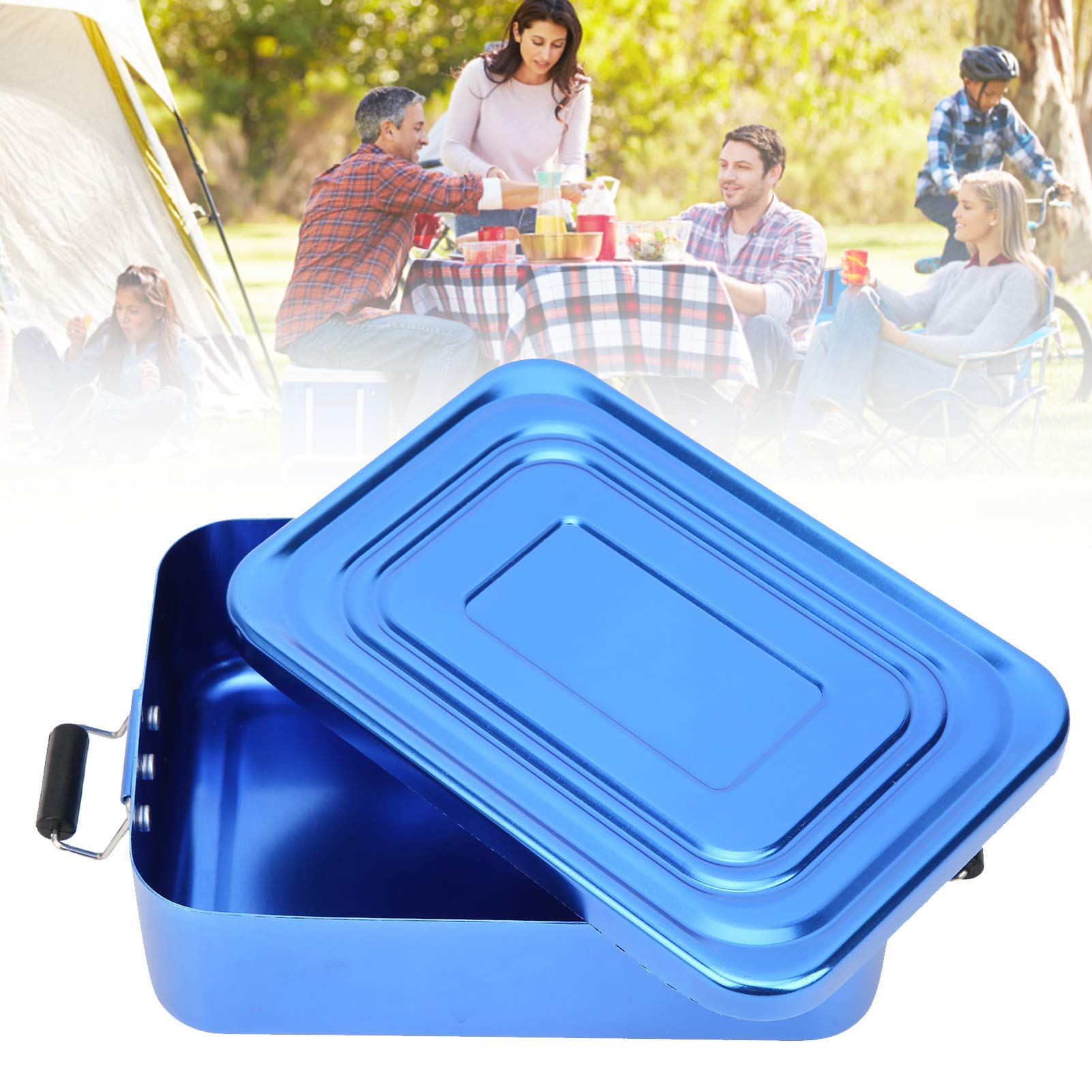 Bento Box Semplice, Scatola da Pranzo in Alluminio con Coperchio a Tenuta Stagna, Bella E Portatile, Adatta per Famiglia, Campeggio, Viaggi, Picnic