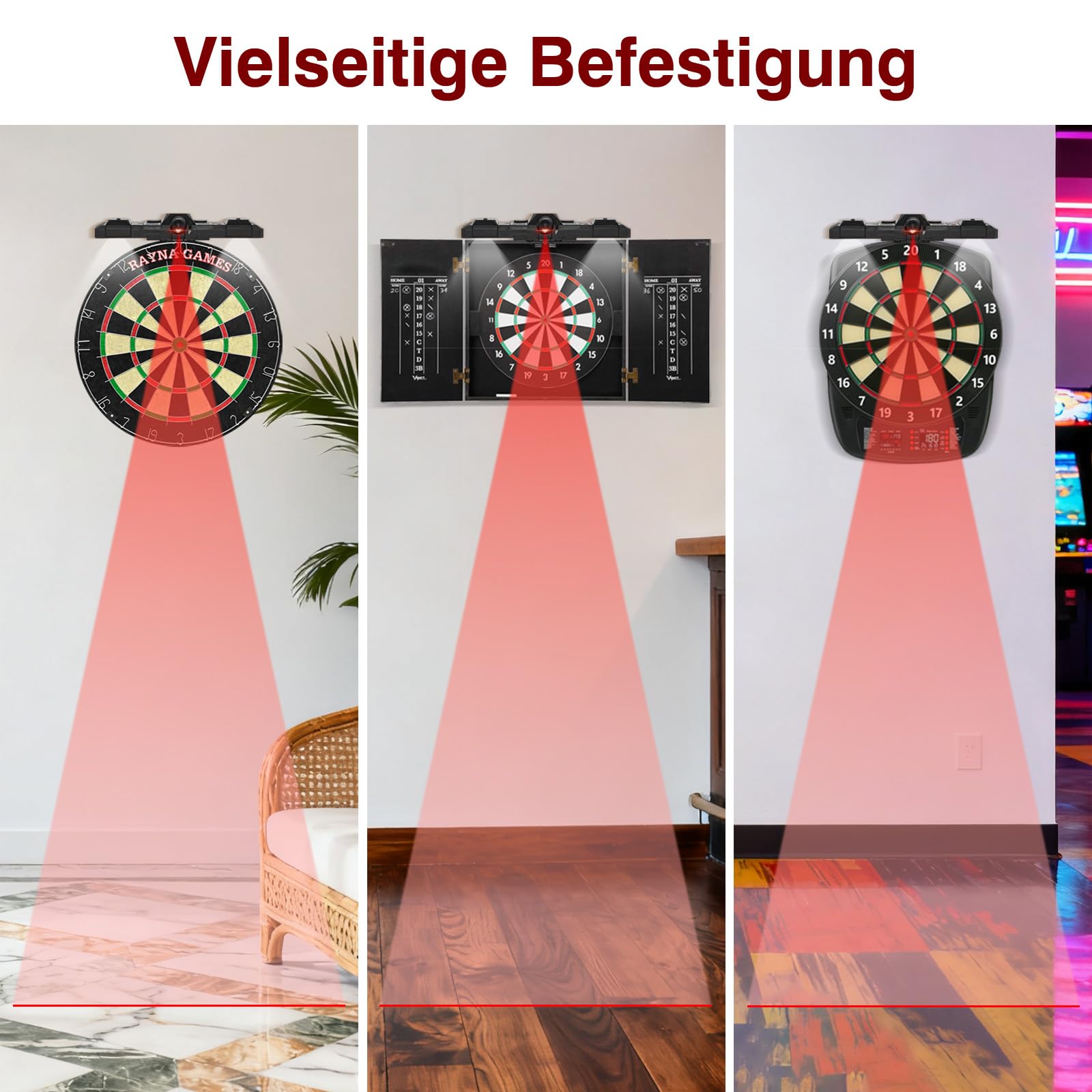 Laser Dart Throw/Toe Line Marker, Verstellbare Laser Throw Line für Bristle oder Elektronische Dart Board, enthalten USB-Kabel, Montagehalter und Wandabstand