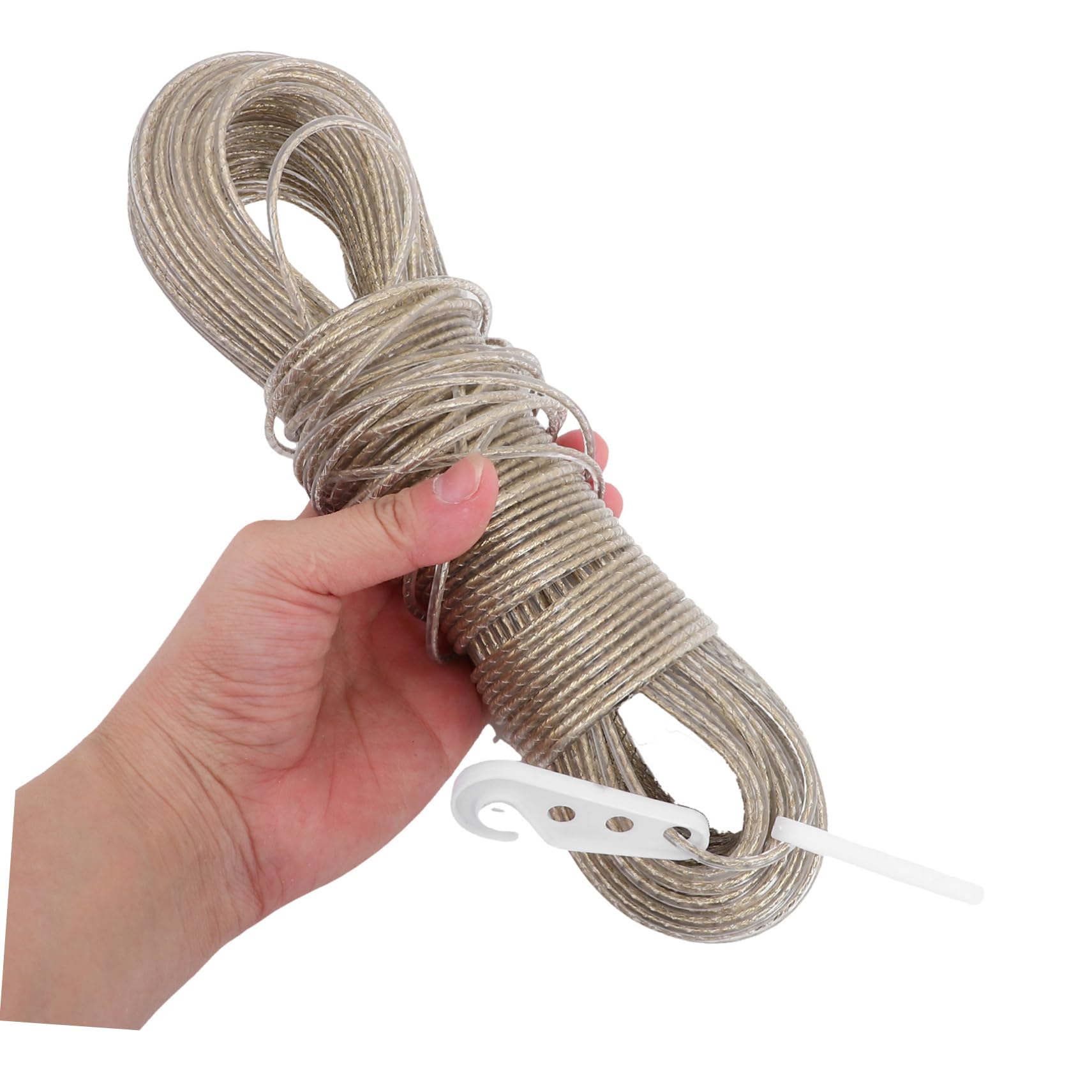 TOPBATHY 3st Robustes Wäscheseil Mit Stahlkern Camping-wäscheleine Seil Für Die Wäscheleine Winddichtes Wäscheseil Zum Trocknen Strapazierfähige Wäscheleine Transparent Stahldrahtpvc
