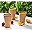 GUSTO [100 Count Kraft Disposable Paper Cups, Hot Coffee Cups Brown Unbleached - Eco-Friendly Cups (16 oz. - Kraft)