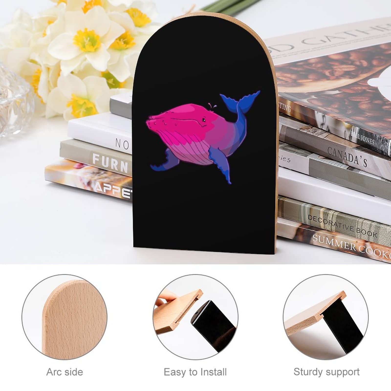 クジラの木製ブックエンド Amazon.co.jp: 漫画かわいい赤いクジラ ブックエンド 棚用 木製ブック