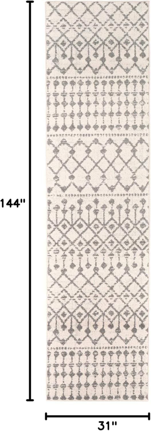 Livabliss Elsie Global Bohemian Runner Area Rug,2'7" x 12',Khaki/Gray