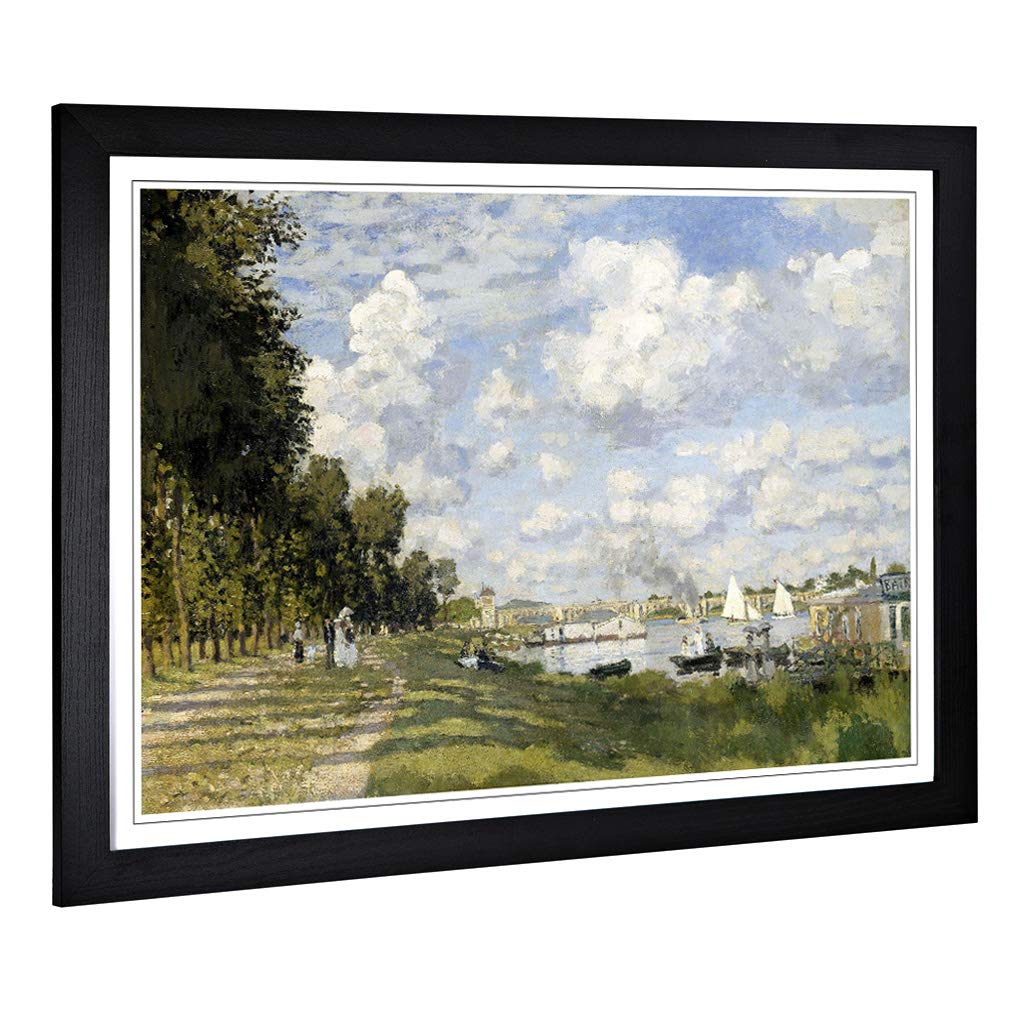 Big Box Art Framed Print of Claude Monet Bassin Dargenteuil Design | Wall Art Picture | Home Decor for Kitchen, Living Room, Bedroom, Hallway, Black, A2 / 24.5x18 Inch / 62x45cm