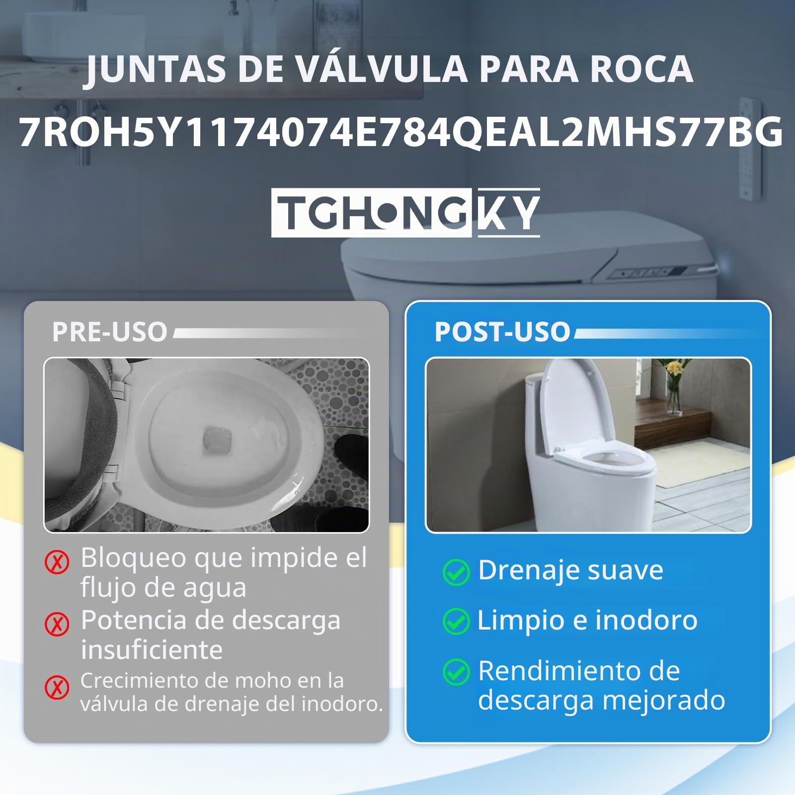 5 pcs Sellos de Válvula de Descarga para Roca Inodoros Sello de Inodoro de Doble Válvula Diámetro Interior 17 mm Diámetro Exterior 66 mm Espesor 2,5 mm Cambio