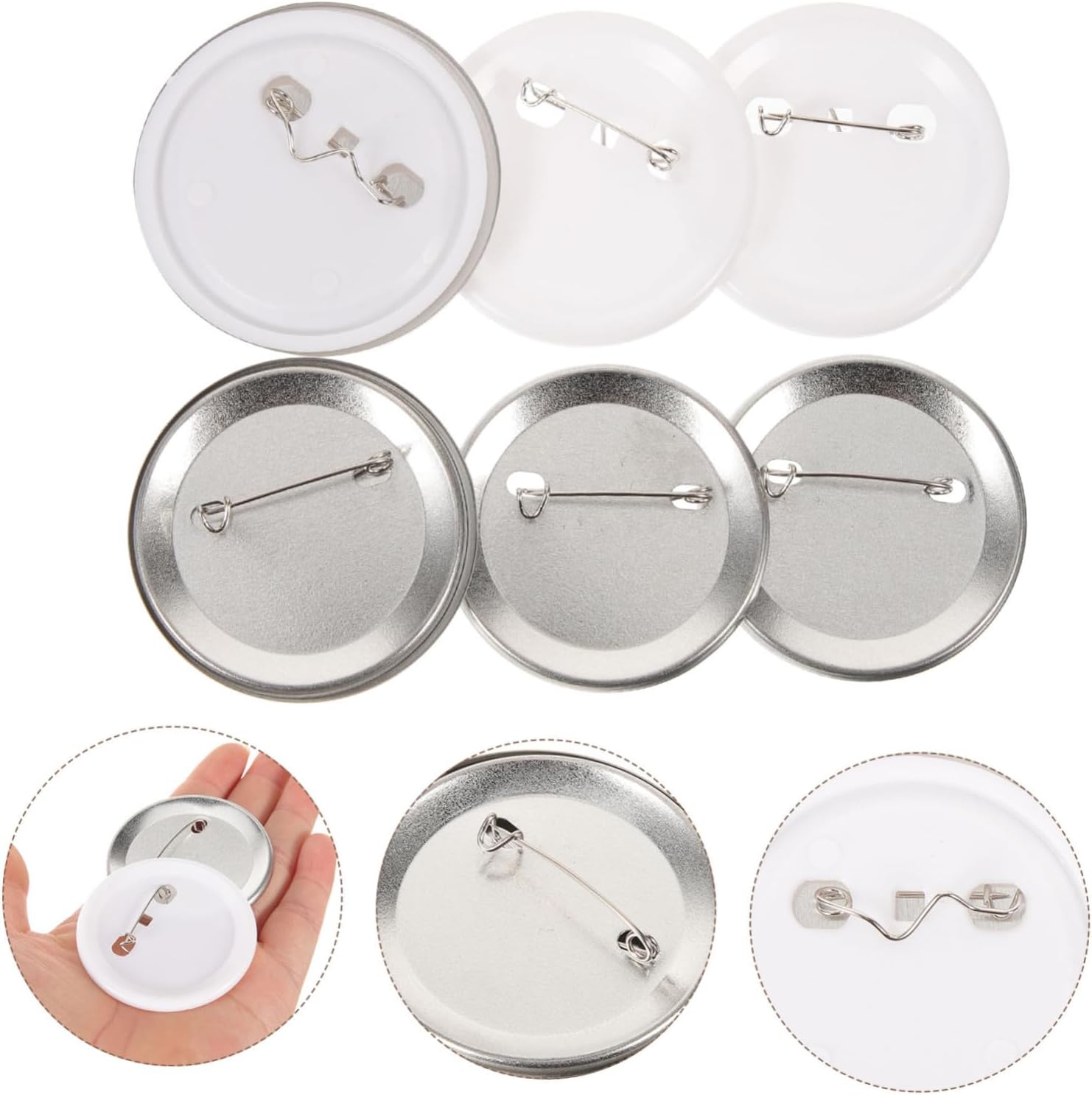 Healeved 1set Metal Button Badge Kit Blank Badge Supplies Plastic and Metal Shells for Custom Crafts and Clothing Accessories Per