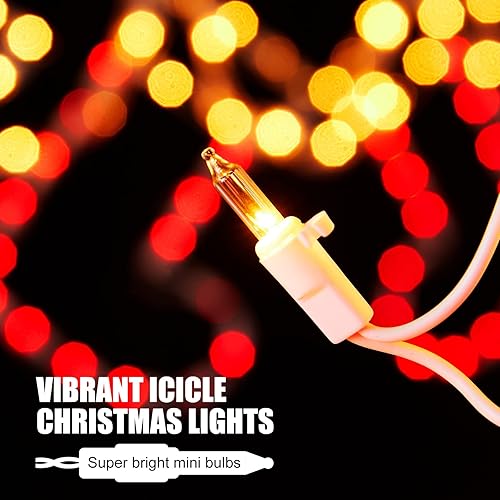 Miniatura 7 de Luces colgantes de Navidad para exteriores 13 pies 6 dormitorios luces de calcetín impermeables parpadeantes luces de silueta de ventana conectables