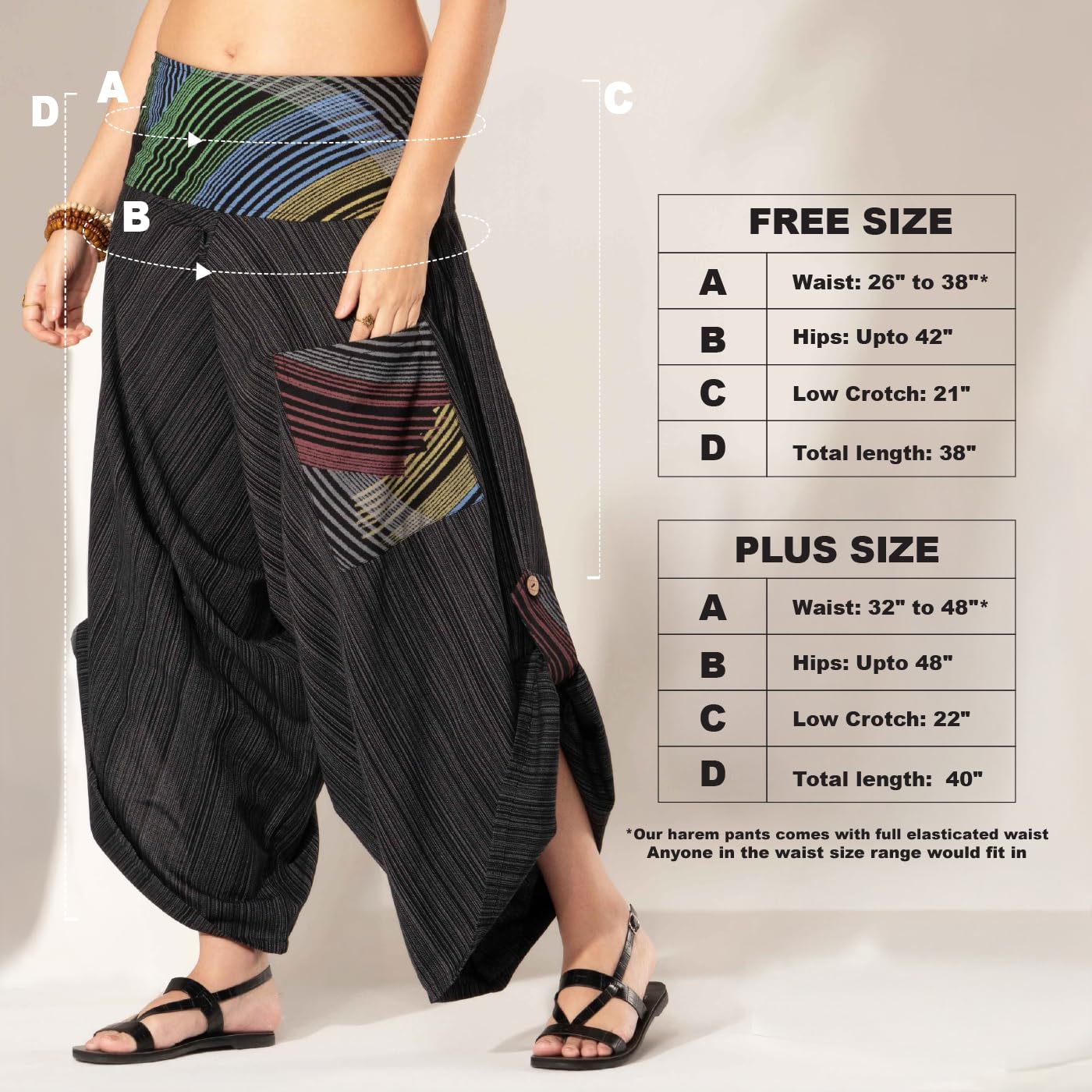 The Veshti Company Pantalones Harem de Yoga para Mujer Palazzo Premium, Marrón, Talla Única
