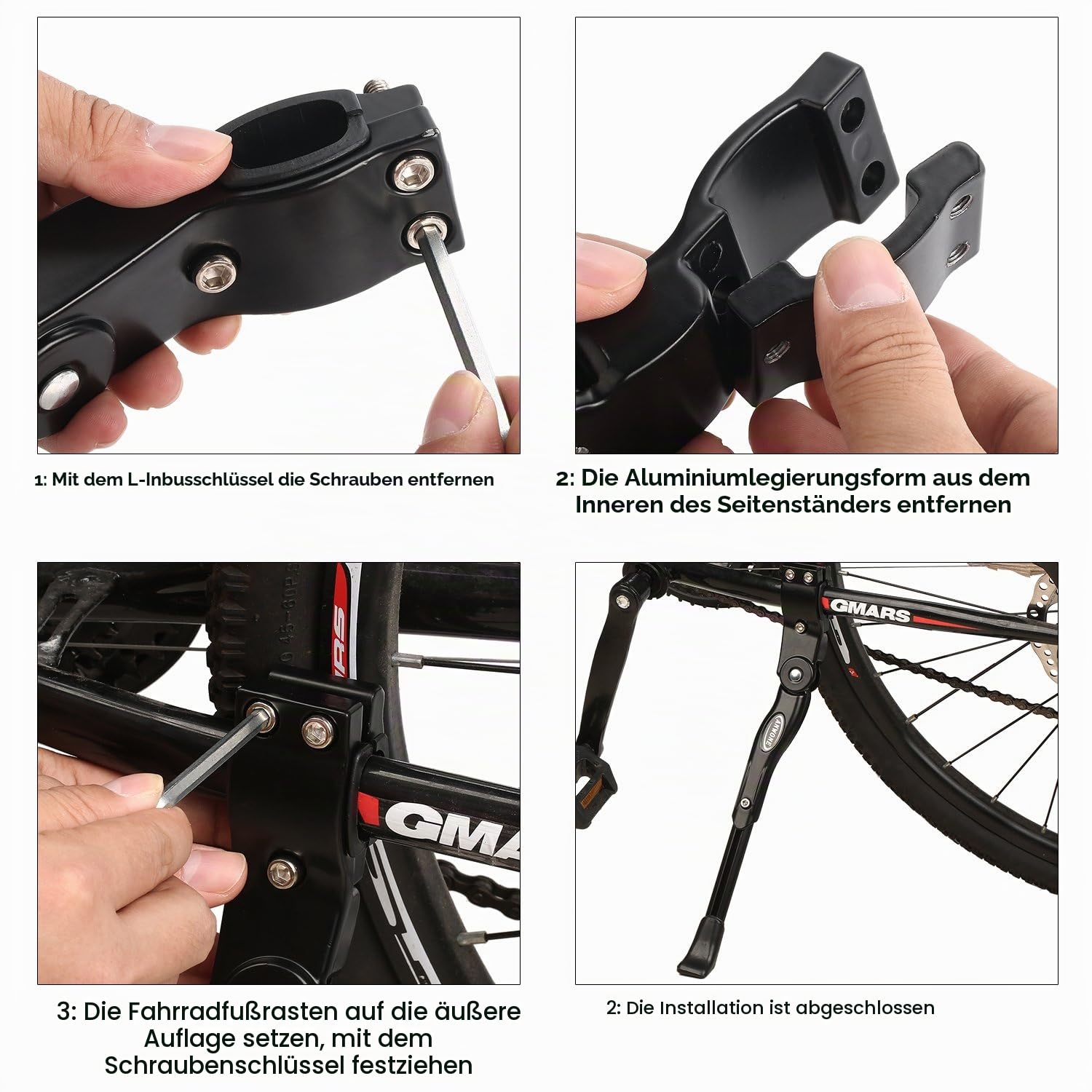 ANWONE Cube Fahrradständer Mountainbike Hinterbauständer,Universal Höhenverstellbarer Bike Stand,Seitenständer Fahrrad für 22-28 Zoll MTB Ständer Fully und Klapprad,Schwarz Sport & Freizeit