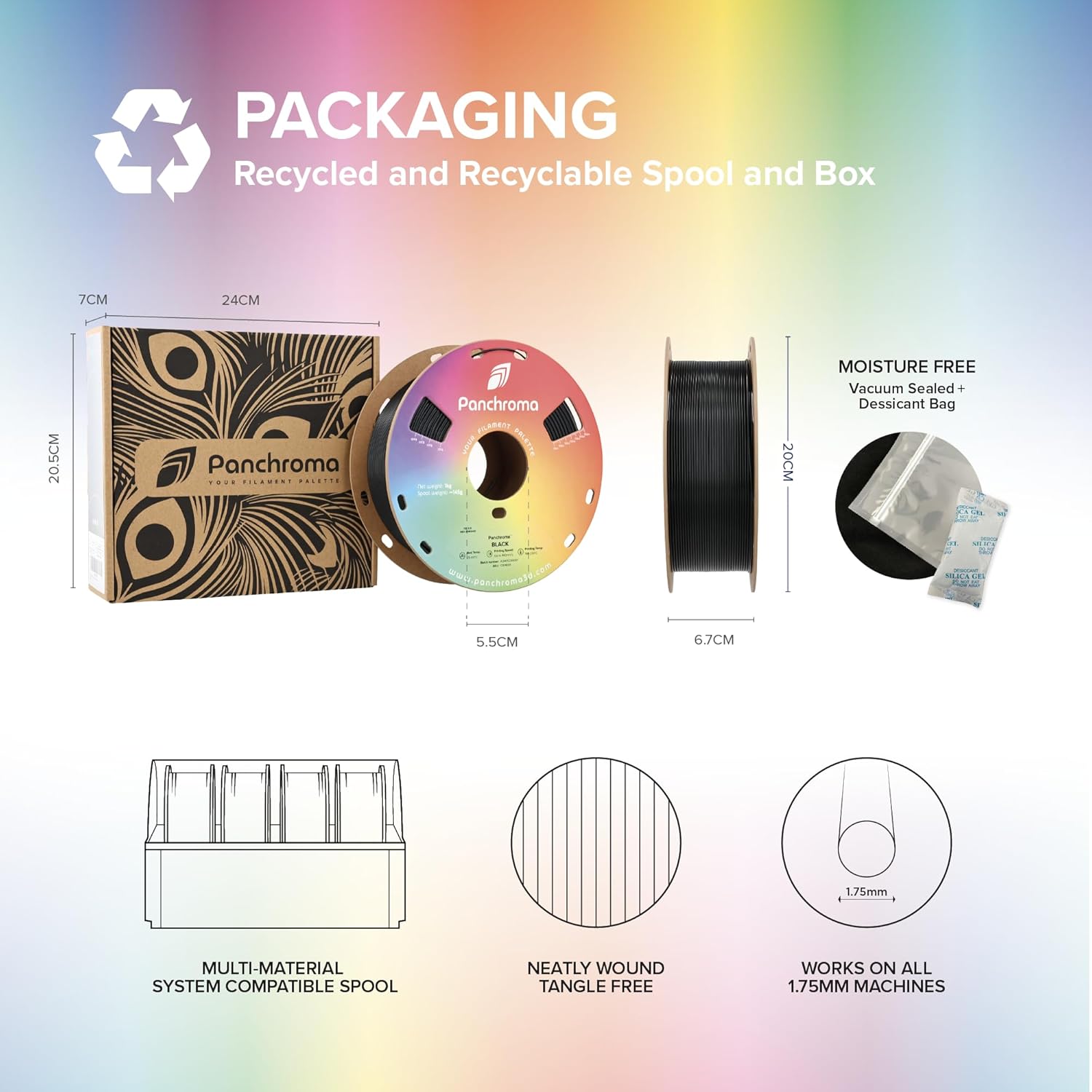 Polymaker Panchroma Dual Silk PLA 3D Printing Filament, 1.75mm 1kg, Silk Beluga (Silver-Blue), New and Improved Formula, Better Strength, Printing Speed & Clog-Free, Works in Most FDM 3D Printers - Image 9