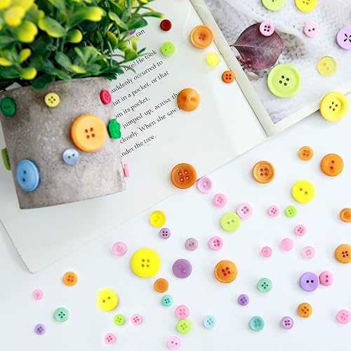 Miniatura 3 de Greentime 4800-5000 piezas de colores surtidos botones redondos de resina para manualidades, costura, botón manual, botones de adorno hechos a mano