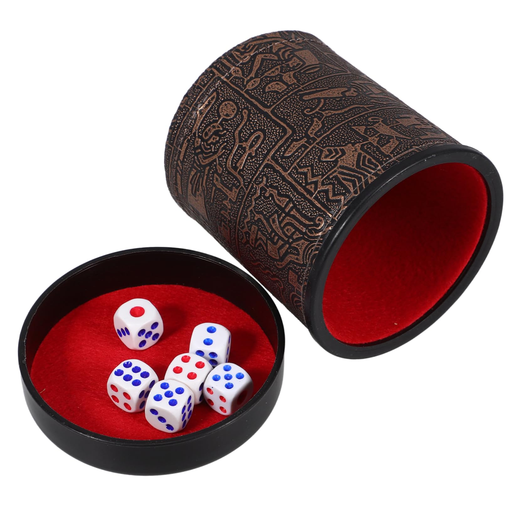 ibasenice 4ensembles Gobelet à Dés Silencieux PU avec Dés Et Base Accessoire De Jeu Pratique Et Compact pour Soirées Et Famille