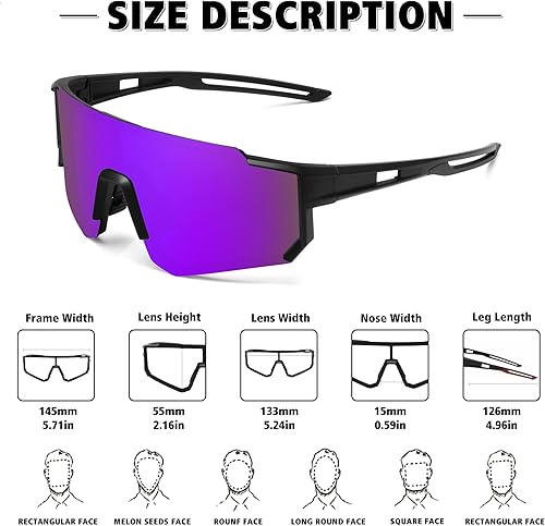 Miniatura 10 de STORYCOAST Lentes de sol deportivos polarizados para hombres y mujeres, para conducir, pesca, ciclismo, bicicleta de montaña, protección UV400