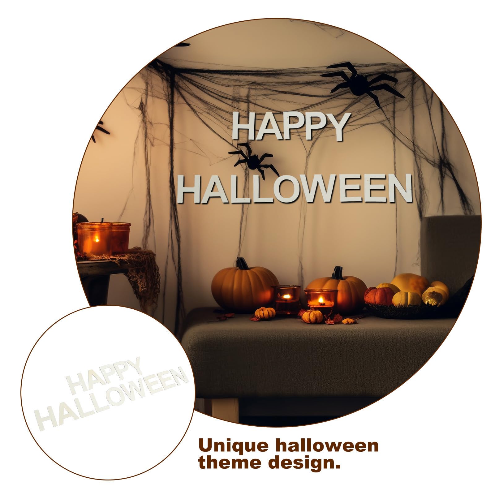 Tofficu 5 Juegos Pintar Happy Halloween, Set de 11cm para Manualidades | Color Beige, Diseño Temática Halloween, Colgantes Reutilizables para Hogar