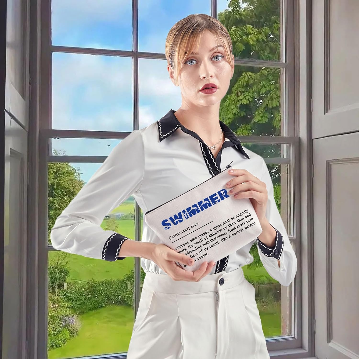 WCGXKO Swimming Lover Gift Swim Team Gift Swimming Coach Zipper Pouch Makeup Bag (SWIMMER MOUN) - Image 6