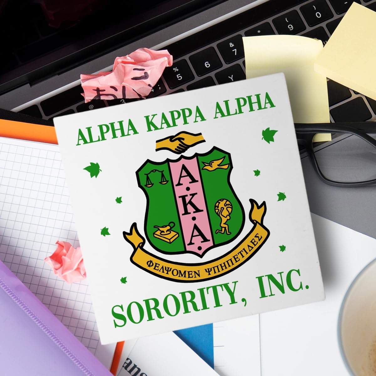 AKA Alpha kappa Alpha Sorority Gift for Women Sisters Friend, AKA Alpha Kappa Alpha Wooden Decor Sign for Home Room Office Dormitory Desk Decorations, INC image 5