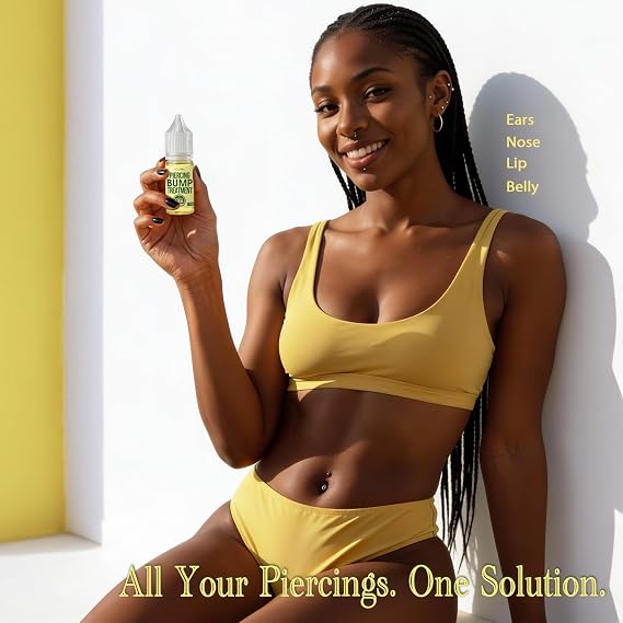 BodyJ4You Keloid Bump Removal Oil - Piercing Aftercare Shrinking Drops - Nose Ear Septum Belly Cartilage Scar Treatment Piercing Bump Solution - Tea Tree Jojoba Essential Oils Keloid Care - 0.33 Fl Oz | Shrinks Piercing Bumps Nose Ear - Targets Septum Belly Cartilage - Tea Tree Jojoba Oils Travel Size 0.33 Fl Oz Glass Dropper