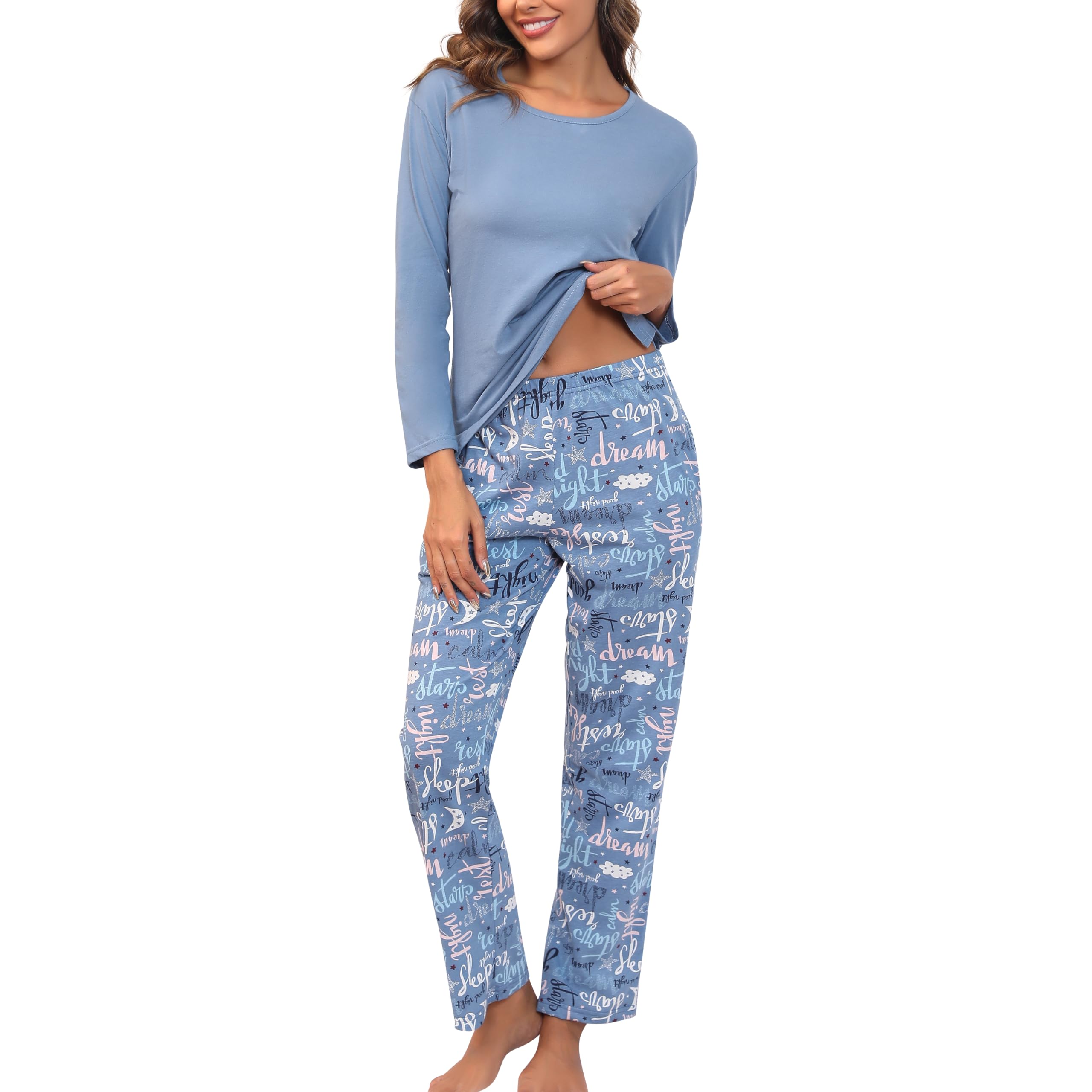 Locker.Ink | Elevate Your Sleepwear Game: Top Women's Pajama Picks for the Holiday Season PNAEONG Cotton Long-Sleeve Pajama Set