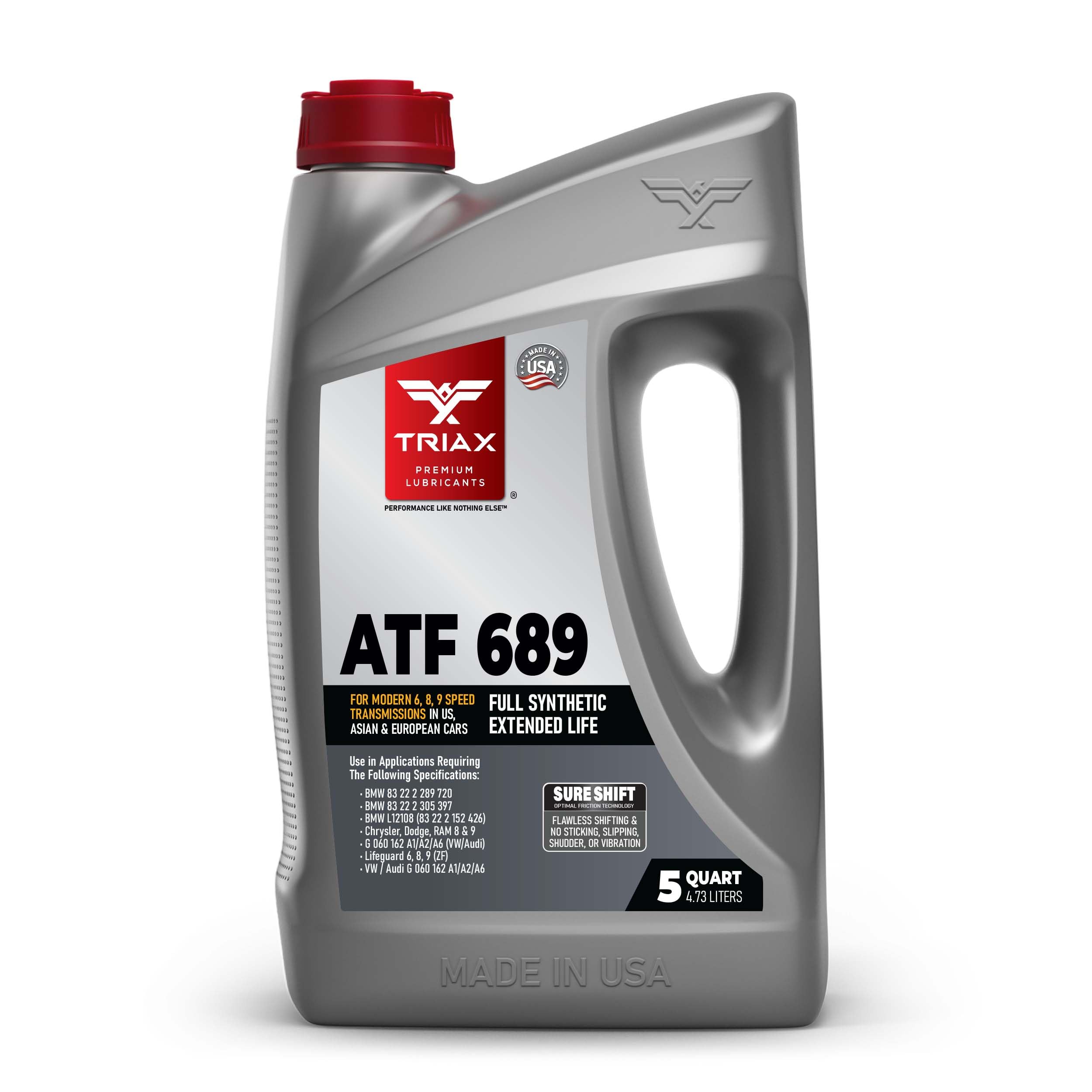 ATF 689 Full Synthetic for ZF 6HP, 8HP, 9HP Transmissions | Compatible with Jeep, Chrysler, Dodge RAM, Audi, BMW, Land Rover, Mercedes Benz, Porsche, and More (5 Quart)