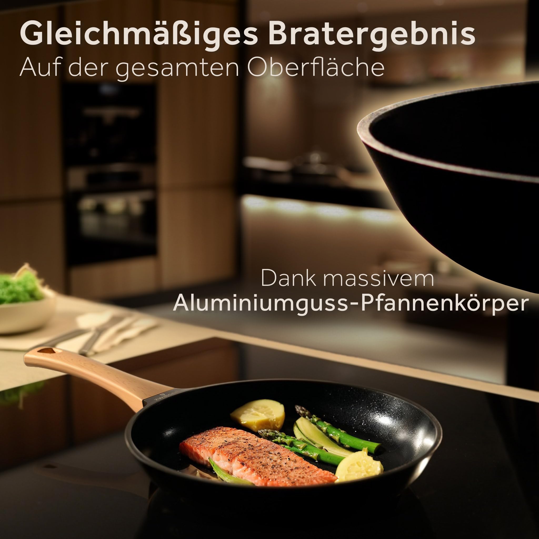 ZWIEGER zestaw patelni ceramicznych bez PTFE i PFOA – patelnie bez PFA, odlew aluminiowy, nadają się do wszystkich rodzajów kuchenek (łącznie z indukcją) – powłoka ceramiczna, 28 cm, 24 cm i 20 cm