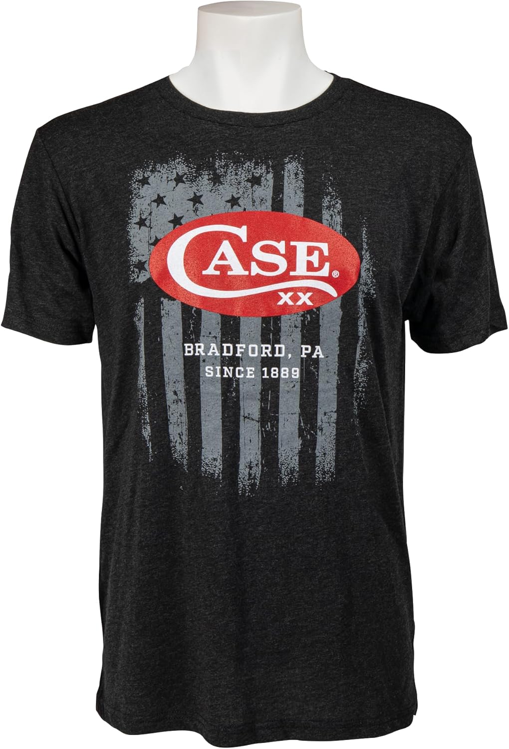 Case XX Knives U.S. Flag and Red Logo Black Cotton Large T-Shirt 52588