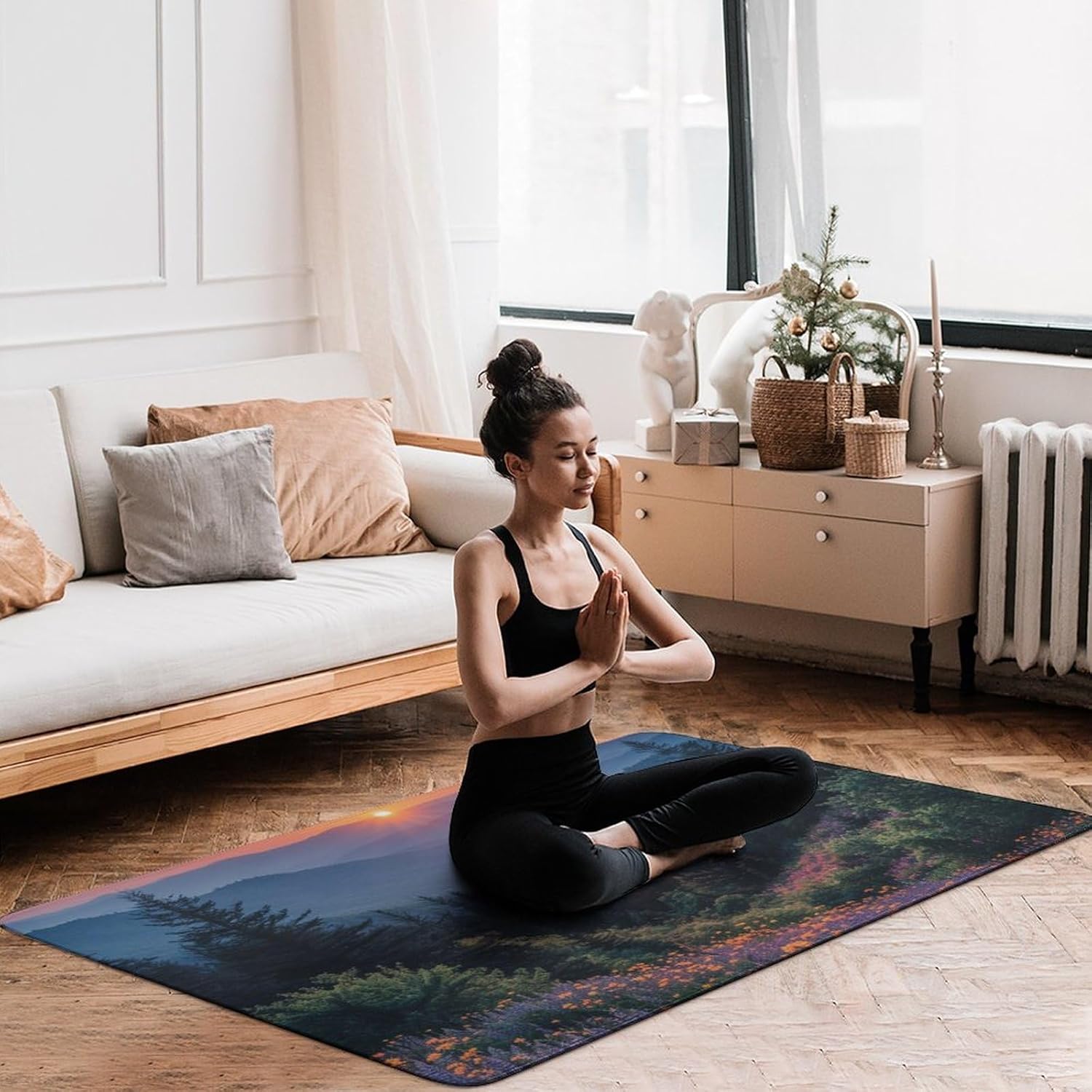 Area Rug Non-Slip Floor Mats Smoky Mountains Rugs for Living Room Doormat Vintage Living Room Rug Floor Carpet Washable Rugs for Bedroom Dining Home Decor Large Carpet 60 X 40 Inch