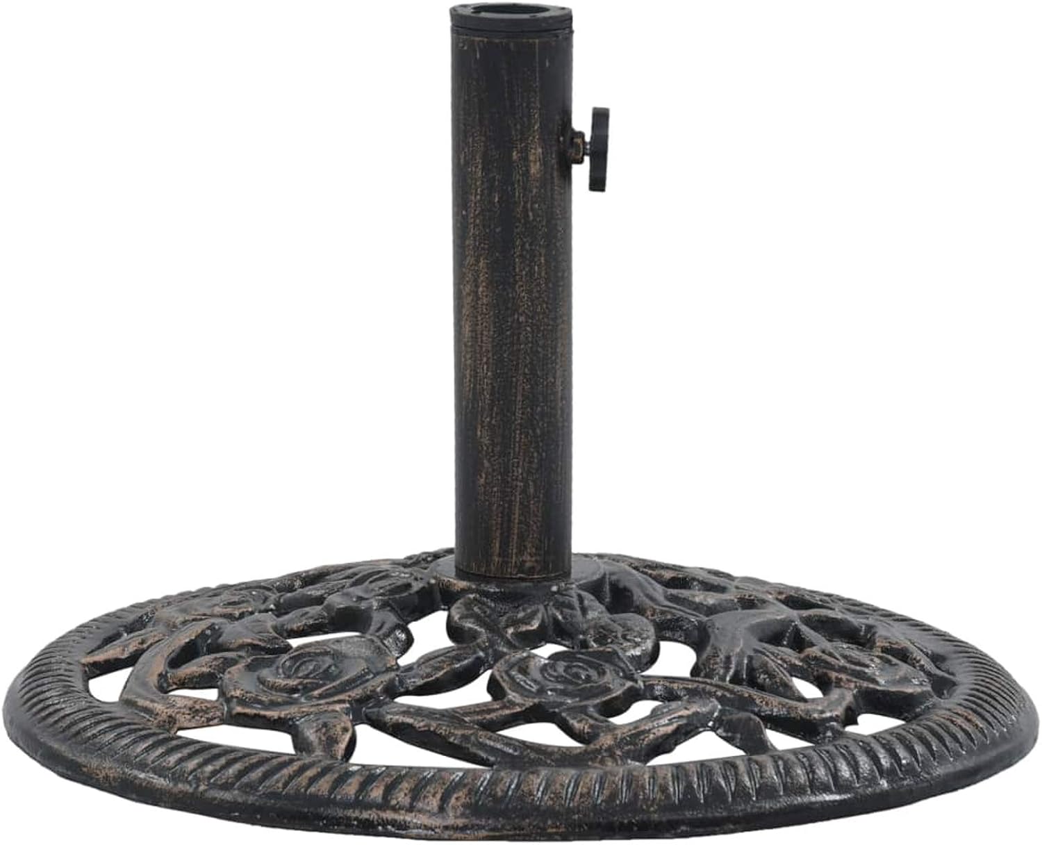 Umbrella Base Outdoor Umbrellas for Patio Umbrella Base Stand Patio Umbrella Stand Patio Umbrella Base Bronze 26.5 lbs 18.9"" Cast Iron, Brown