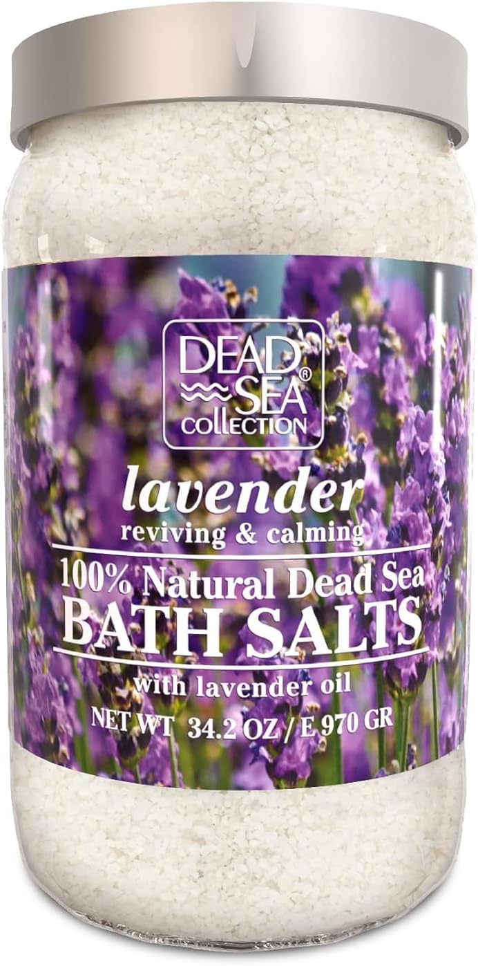Dead Sea Collection Bath Salts with Lavender – Pure Dead Sea Salt and Lavender Oil - Nourishing Soothing and Relaxing Skin and Muscle – 34.2 Oz