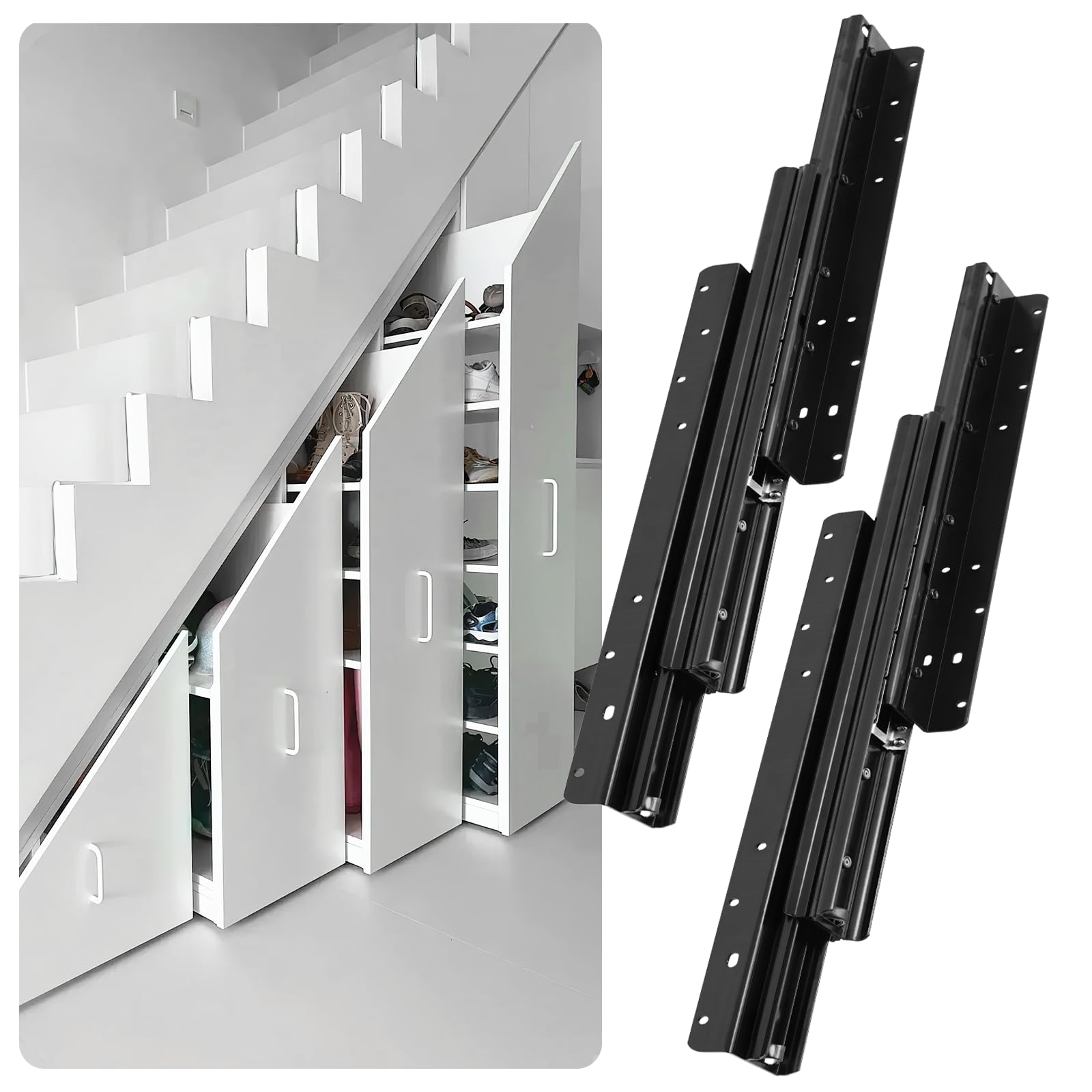 Undermount Heavy Duty Drawer Slides, 800-1850mm, 120kg Load, Bottom Mount Drawer Runners