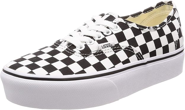 checkerboard vans platform slip on