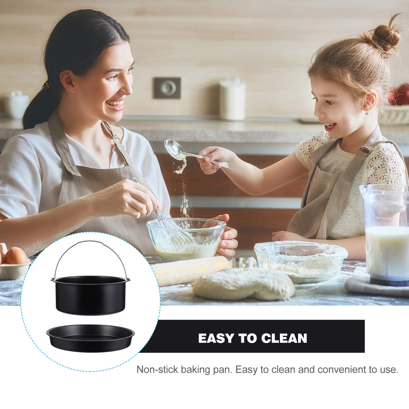 DOITOOL 1set Non-Stick Cake for Air Fryers Includes Baking Mold and Pizza Pan for Easy Cake Making Lightweight Kitchen Gadgets for Delicious Treats