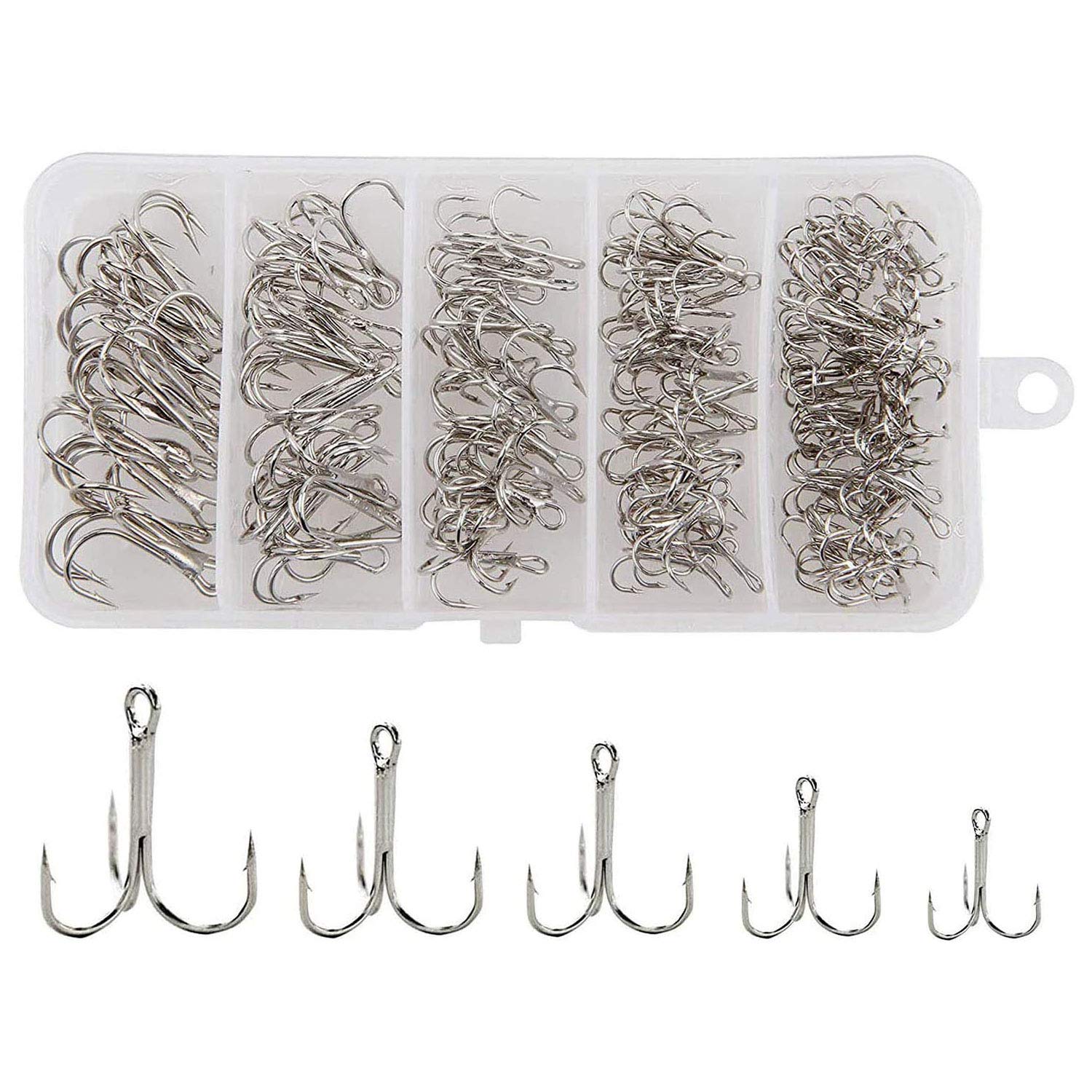 SWYSGS Hameçons Pêche Carbone Acier - Ensemble 5 Tailles Hameçons Barbelés Mer Et Eau Salée - Lot De 5