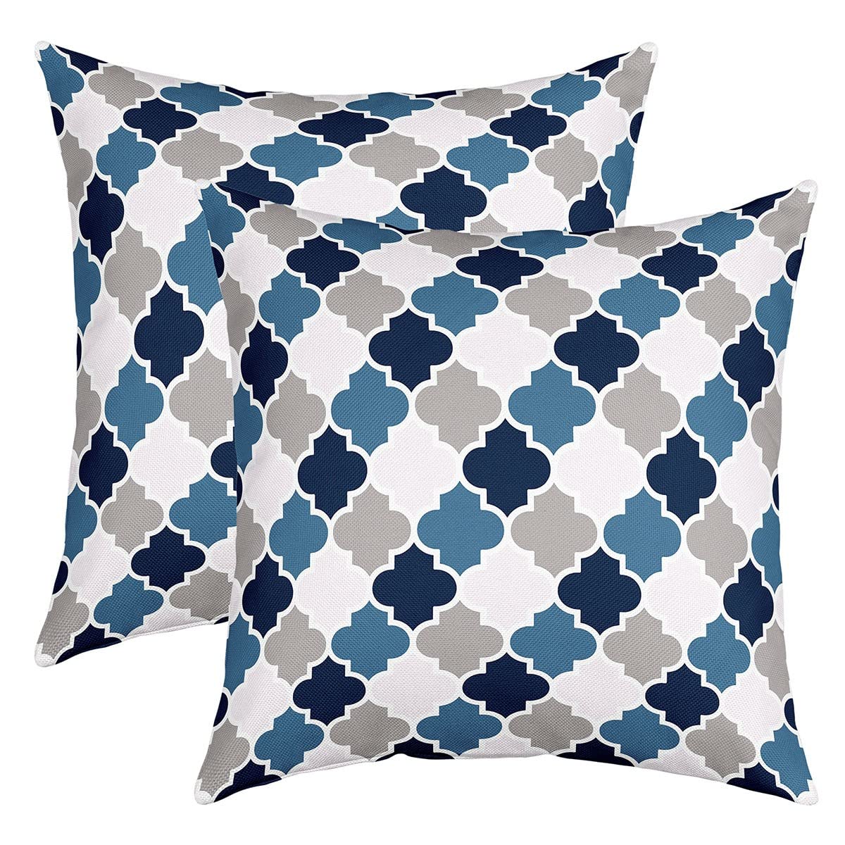 Erosebridal Geometric Pillow Covers 16x16 Set of 2 Abstract Art Throw Pillow Covers Blue Grey Geometry Cushion Covers Splicing Pattern Decorative Square Pillow Cases for Home Office Sofa Couch Bed