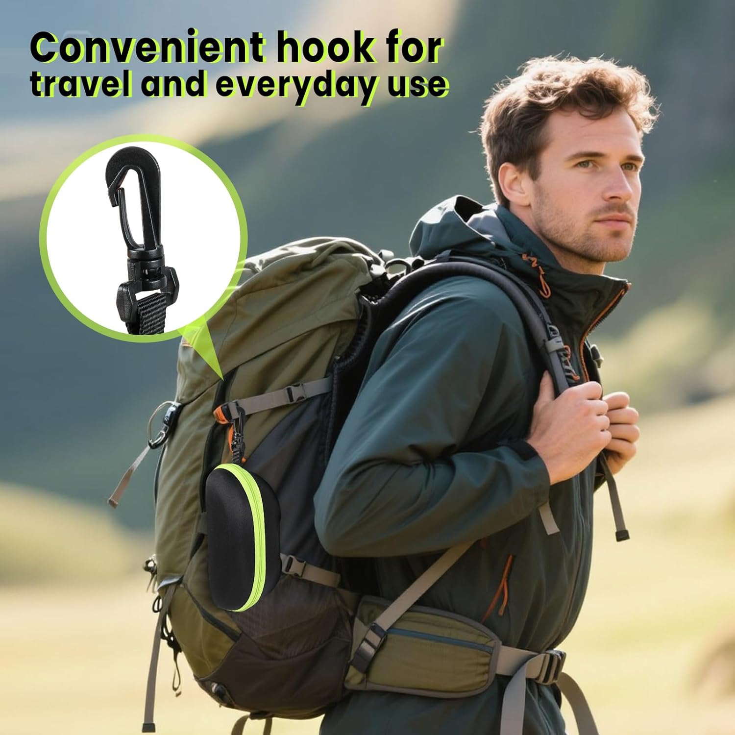 INNOLIFE Zipper Hard Shell Sunglasses Cases, Portable Travel Eyeglasses Cases with Plastic Hook for Men Women - Image 5