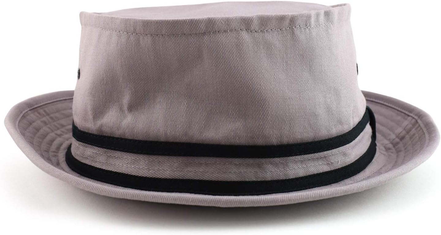 Armycrew Cotton Twill Fisherman Roll Up Bucket Hat with Stripe Band
